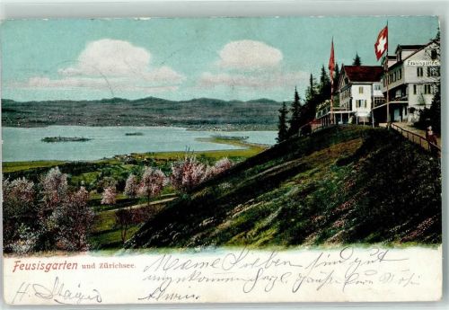 8835 Feusisberg 1905 - Feusisgarten und Zürichsee Wappen