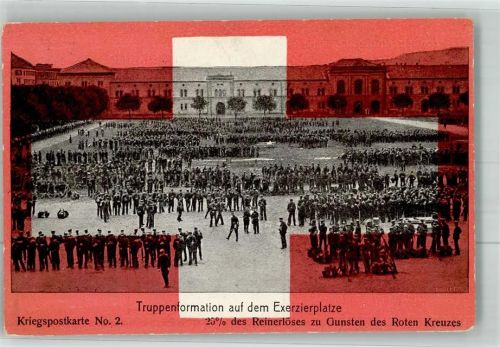 Thun Kaserne Schweizer Kriegspostkarte .Nr. 2 Truppenformation Exerzierplatz Militär Schweiz 1914