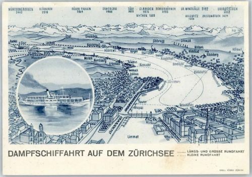 8000 Zürich - Dampfschiffahrt auf dem Zürichseezürich