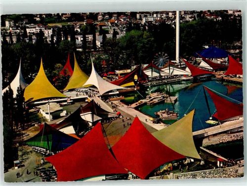 1000 Lausanne Losanna - Ouchy Vidy Fliegeraufnahme Quartier de Cour de l Exposition Nationale