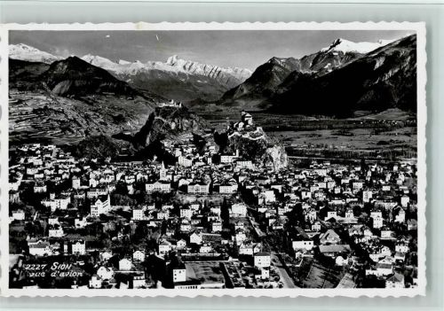 1950 Sion Sitten - Flugaufnahme vue d'avion