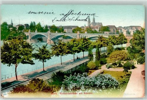 4000 Basel Bâle 1905 - Wettsteinbrücke Münster