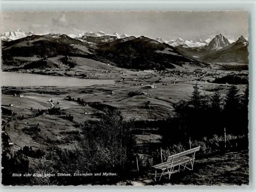 8840 Einsiedeln - Blick vom Etzel-Kulm gegen Sihlsee und Mythen