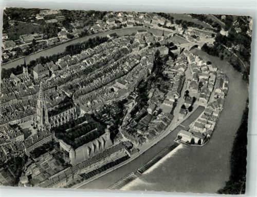 3000 Bern Berne 1947 Foto AK Fliegeraufnahme Altstadt