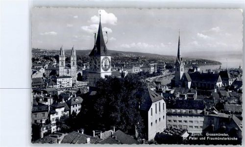 8000 Zürich - Großmünster, Kirche St. Peter, Fraumünsterkirche