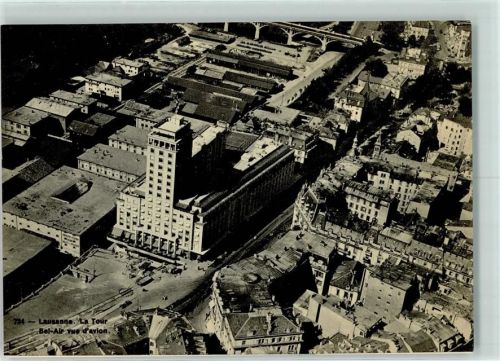 1000 Lausanne Losanna - La Tour Bel Air vue d'avion