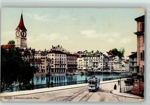 8000 Zürich - Limmatquai und St. Peter Tram