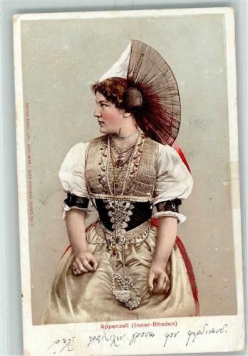 1905 Lithographie Frau aus Inner-Rhoden AK