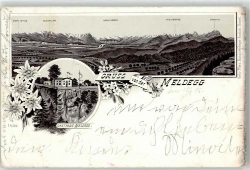 9428 Walzenhausen 1898 - Gasthaus Meldegg Ort lt. Stempel