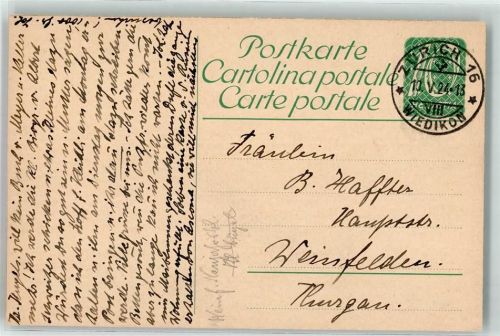 8000 Wiedikon Zürich Ganzsache