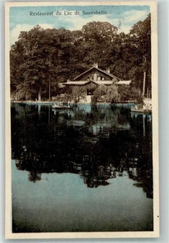 1000 Lausanne Losanna 1921 Foto AK Gasthaus du Lac de Sauvabelin