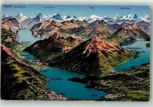 6330 Cham - Vierwaldstättersee Vogelschau Zugersee