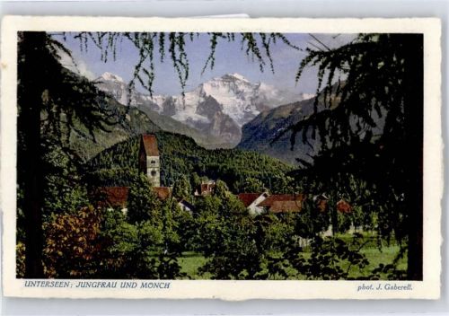 3800 Unterseen - Teilansicht, Jungfrau, Mönch
