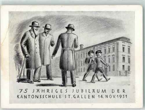 9000 St. Gallen S. Gallo Gebrauchsspuren 75 Jahre Jubiläum Kantonsschule St. Gallen 1931