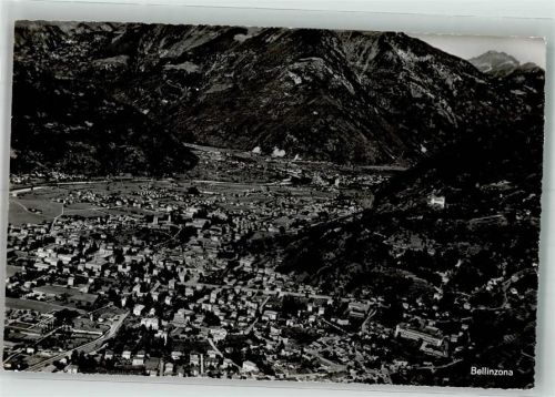 6500 Bellinzona Foto AK Fliegeraufnahme