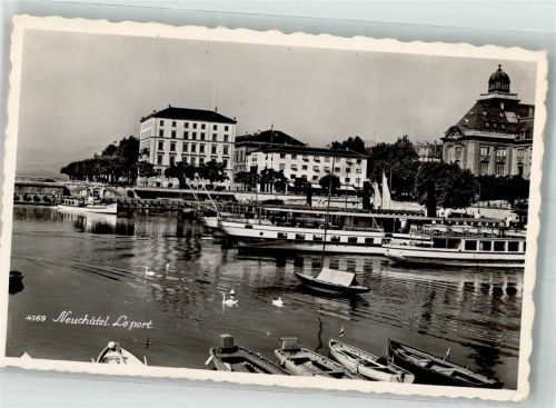 2000 Neuchâtel Neuenburg 1958 Foto AK Hafen