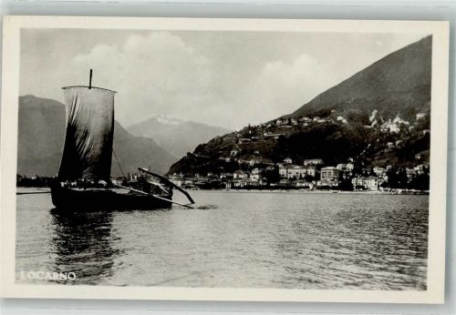 6600 Locarno 1932 Foto AK Segelboot