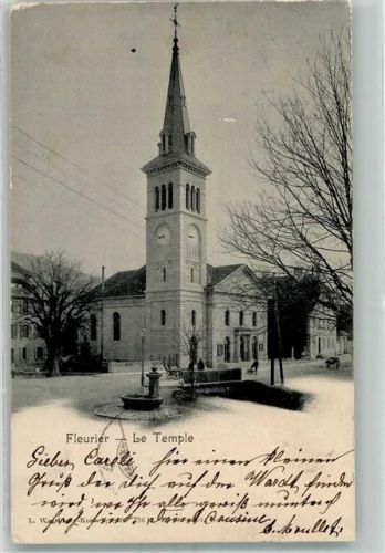 2114 Fleurier 1903 Foto AK Kirche