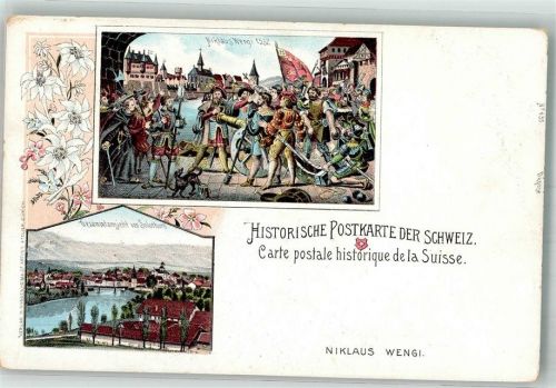 4500 Solothurn Soleure Lithographie Historische Poskarte Niklaus Wengi 1532