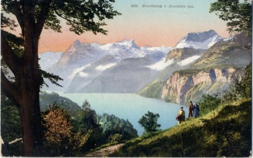 1908 - Schweiz, Kt Uri, Urirothstock v. Axenstein ges., Gebirgslandschaft,Wehrli A.-G. AKU2