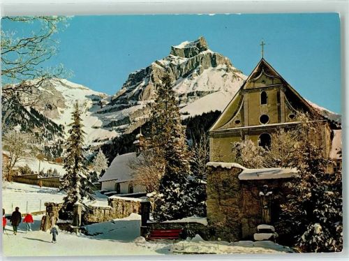 6390 Engelberg - Klosterkirche mit Hahnen abbaye Monastery church