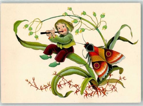 Uerikon Musik sign. H Spörri Dolder Ort handschriftlich Pro Juventute Schweiz Künstlerkarte