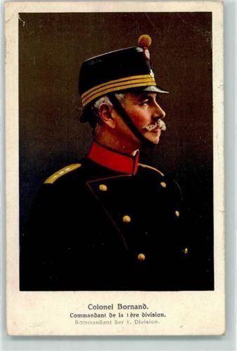 1920 Martigny Gebrauchsspuren Colonel Bornand Kommandant der 1 Division Ort lt. Stempel