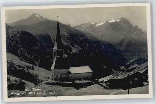 7106 Tenna - Kirche, Blick ins Safiertal