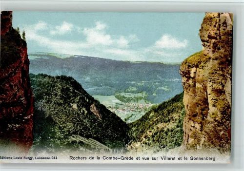 Rochers de la Combe - Rochers de la Combe-Grède et vue sur Villeret et le Sonnenberg