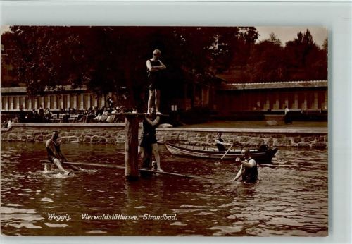 6353 Weggis 1935 Foto AK Kunstverlag Goetz 1267 - Strandbad - Erhaltung I