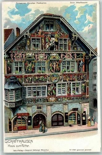 8200 Schaffhausen Sciaffusa Künstlerkarte Haus zum Ritter sign. C. Steinmann