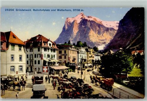3818 Grindelwald - Bahnhofplatz Wetterhorn Pferdekutsche