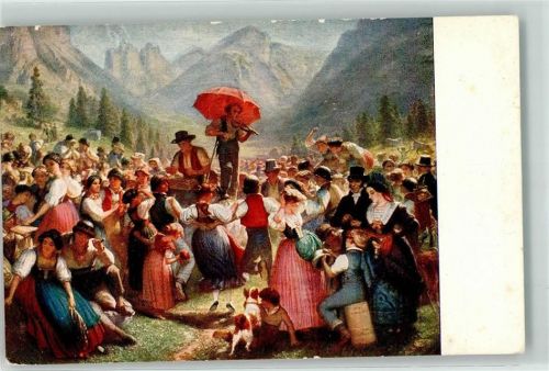 Meiringen Alpstubete auf Sol E Rittmeyer Ort lt. Stempel Pro Juventute Schweiz Künstlerkarte