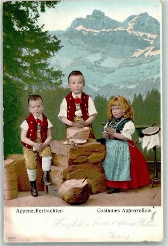 9050 Appenzell 1904 - Mädchen Buben Sticken Tracht