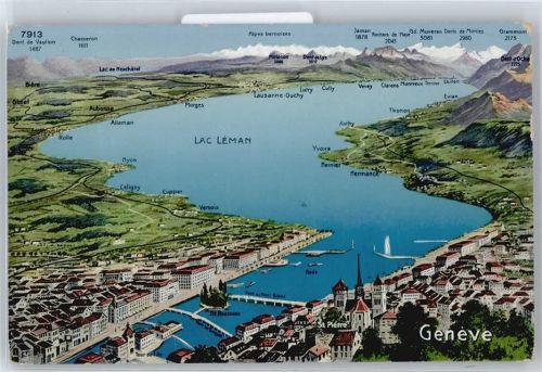 1200 Genève Genf - Karte, Lac Leman