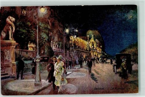 1200 Genève Genf Künstlerkarte Kursaal sign.