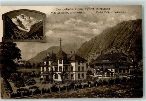 3800 Interlaken Künstlerkarte Photo Gabler 8473 Villa Abendruh Altersheim AK