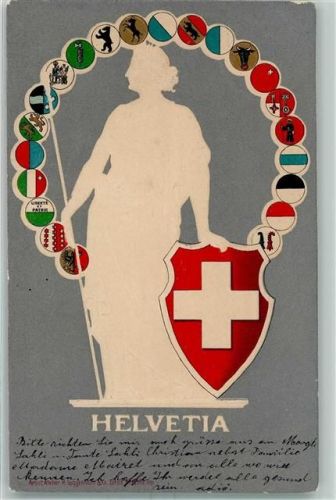 Wappen Artist Atelier Guggenheim AK Helvetia 1906 Prägedruck