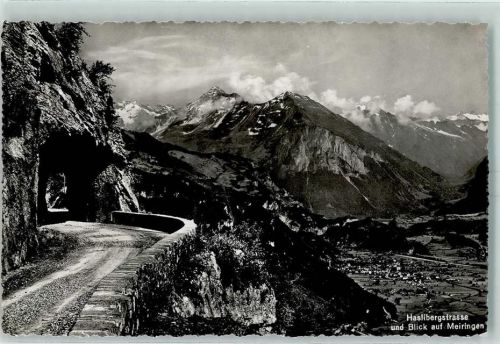 6086 Hasliberg Reuti 1946 - Haslibergstrasse und Blick auf Meiringen