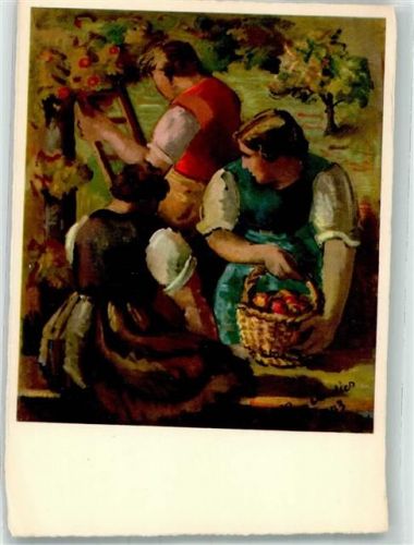 sign. Vautier Hans Herbstliche Arbeit Pro Juventute Schweiz Künstlerkarte