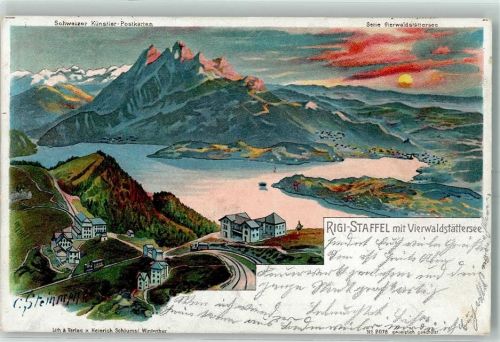 6410 Rigi Staffel 1901 Künstlerkarte sign C. Steinmann Serie Vierwaldstättersee