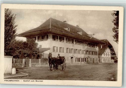 3312 Fraubrunnen 1924 Foto AK Gasthaus zu Brunnen