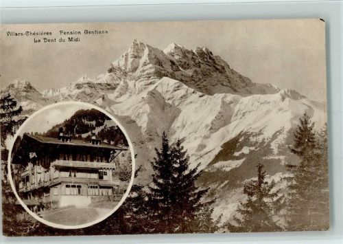1885 Chesières - Pension Gentiana - La Dent du Midi