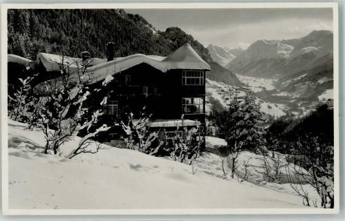 7247 Saas im Prättigau Foto AK Pension Waldhof Blick nach Klosters Winter