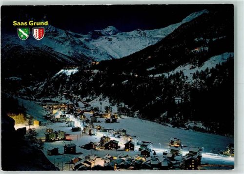 3910 Saas-Grund - Allalinhorn Nacht Beleuchtung