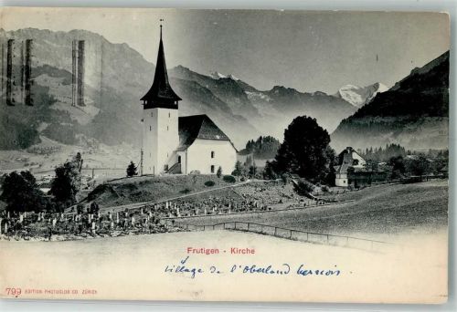 3714 Frutigen 1928 Foto AK Kirche