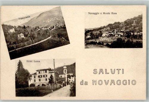 6986 Novaggio 1926 Foto AK Hotel Lema Kirche