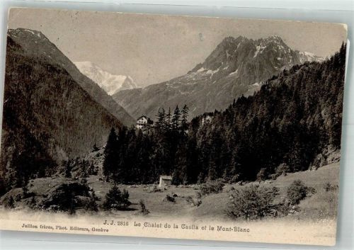 1925 Finhaut 1909 Foto AK Pension Chalet de la Casita Mont-Blanc Ort lt. Stempel