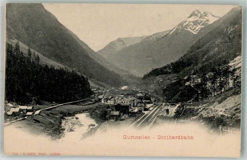 6482 Gurtnellen Foto AK Gotthardbahn Bahnhof