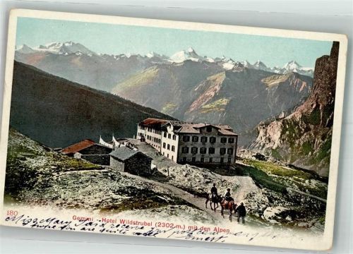 Gemmipass Wallis 1904 Foto AK Hotel Wildstrubel
